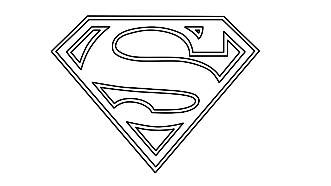 How to draw Superman Logo step by step for beginners