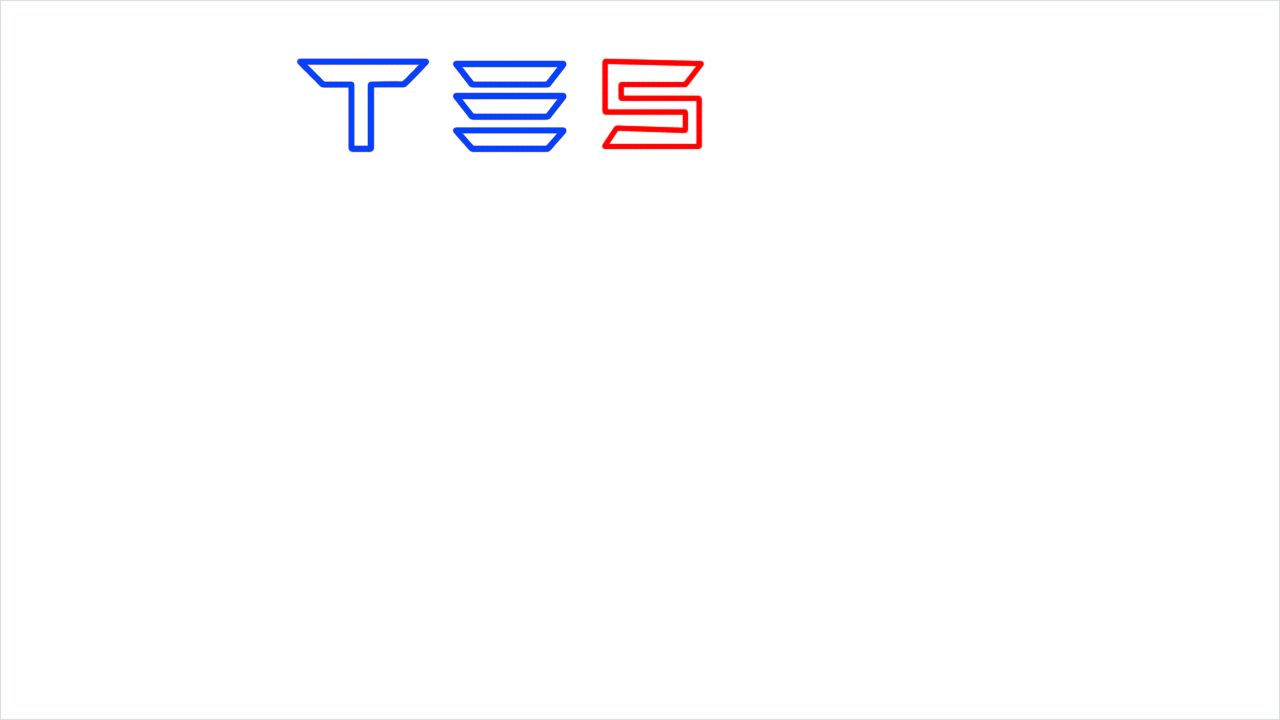 How to draw Tesla Logo step (3)