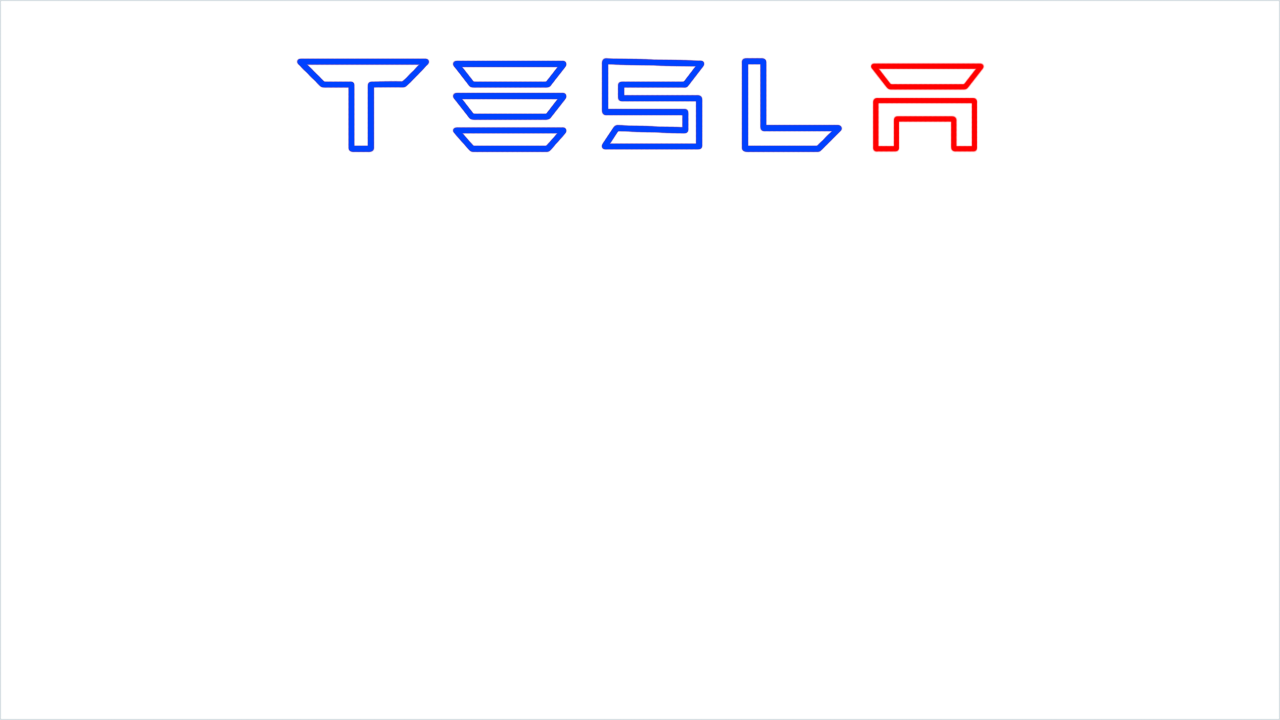 How to draw Tesla Logo step (5)