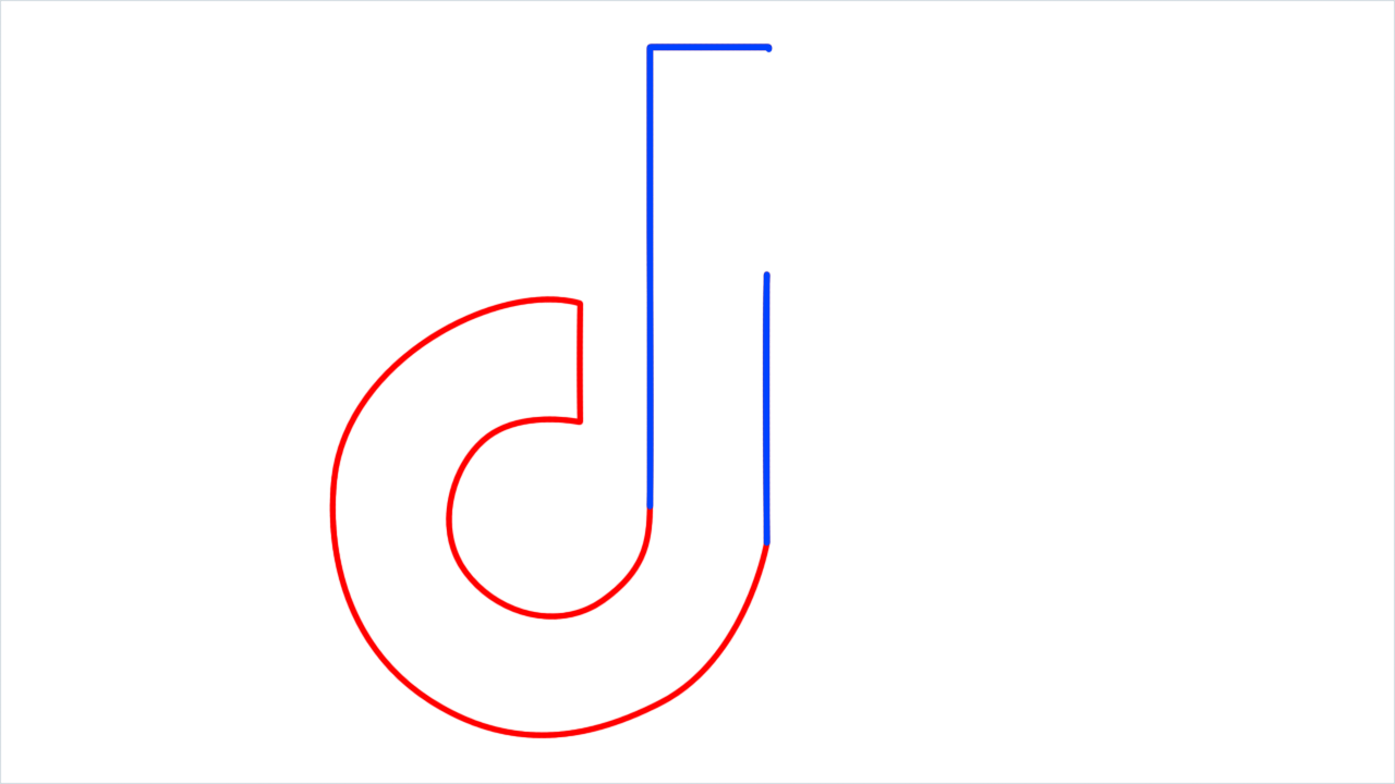 How to draw TikTok Logo step (2)