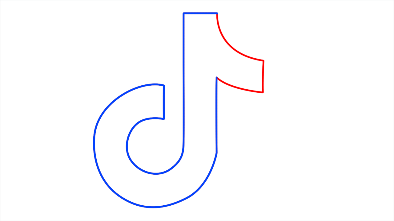 How to draw TikTok Logo step (3)