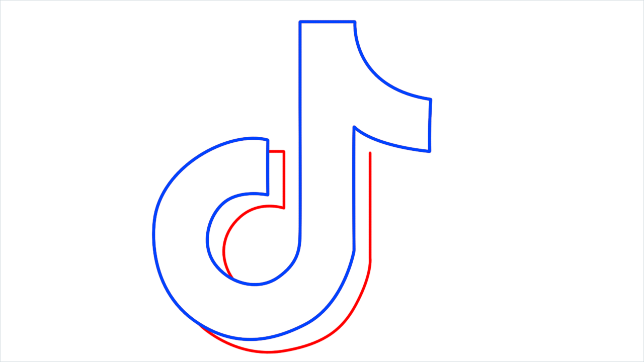 How to draw TikTok Logo step (4)