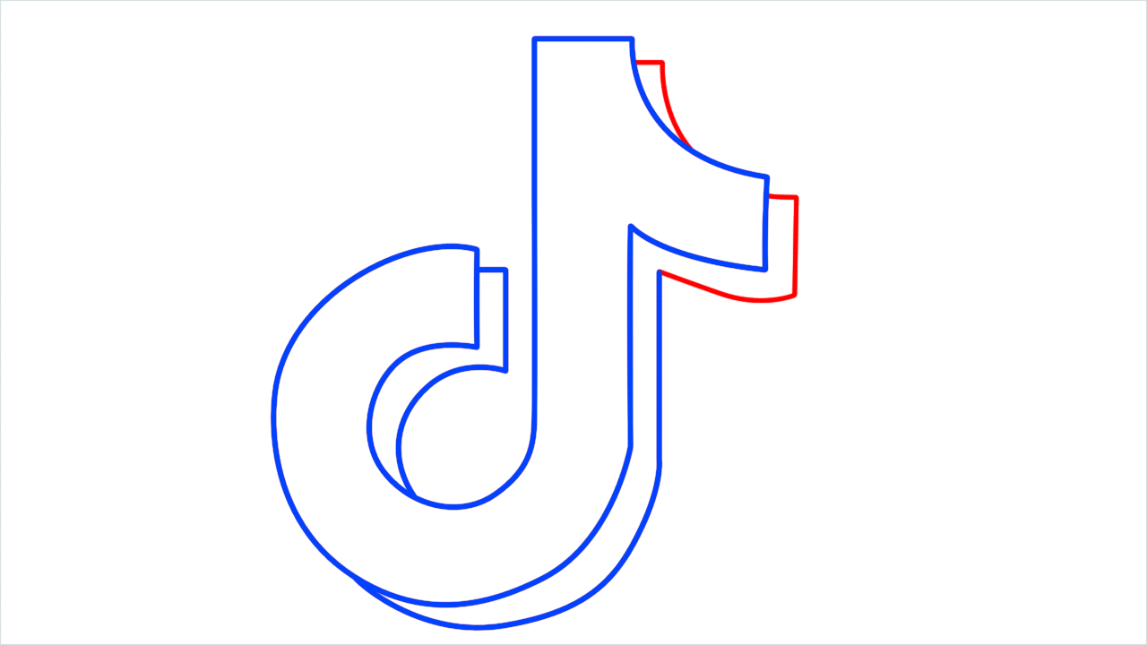 How to draw TikTok Logo step (5)