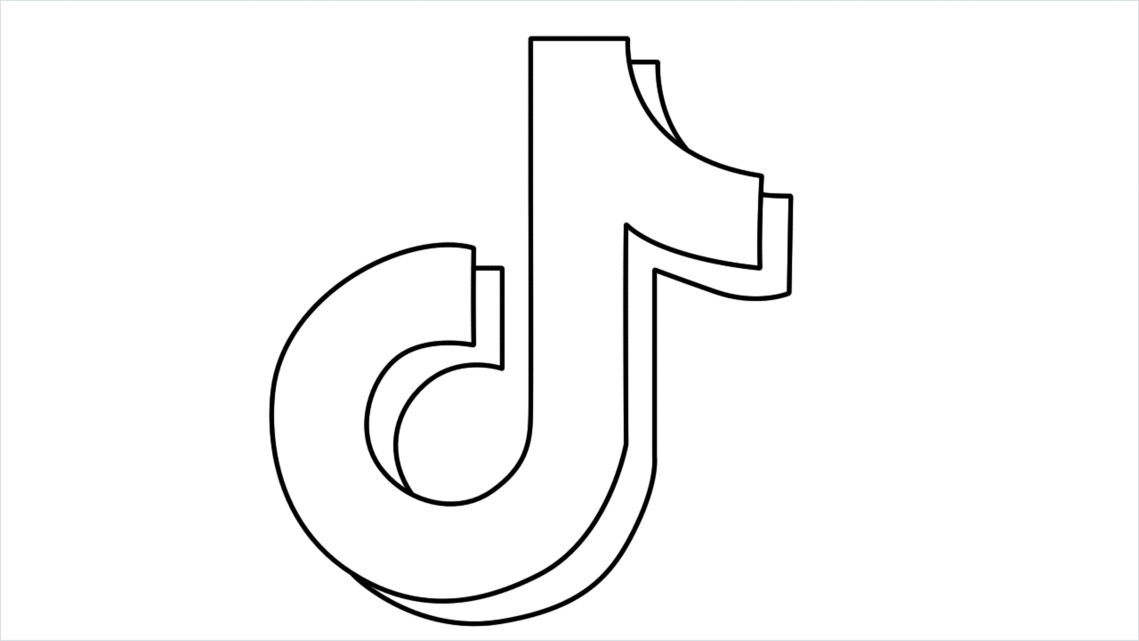 How to draw TikTok Logo step by step for beginners