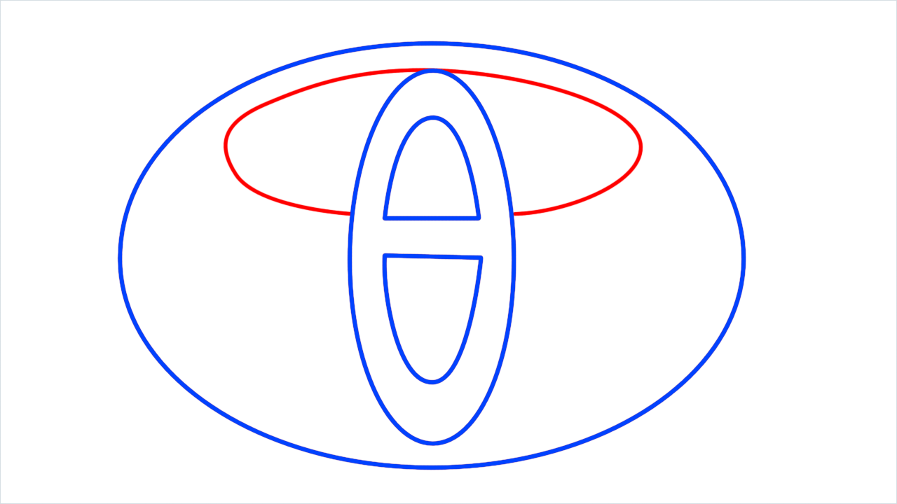 How to draw Toyota Logo step (4)