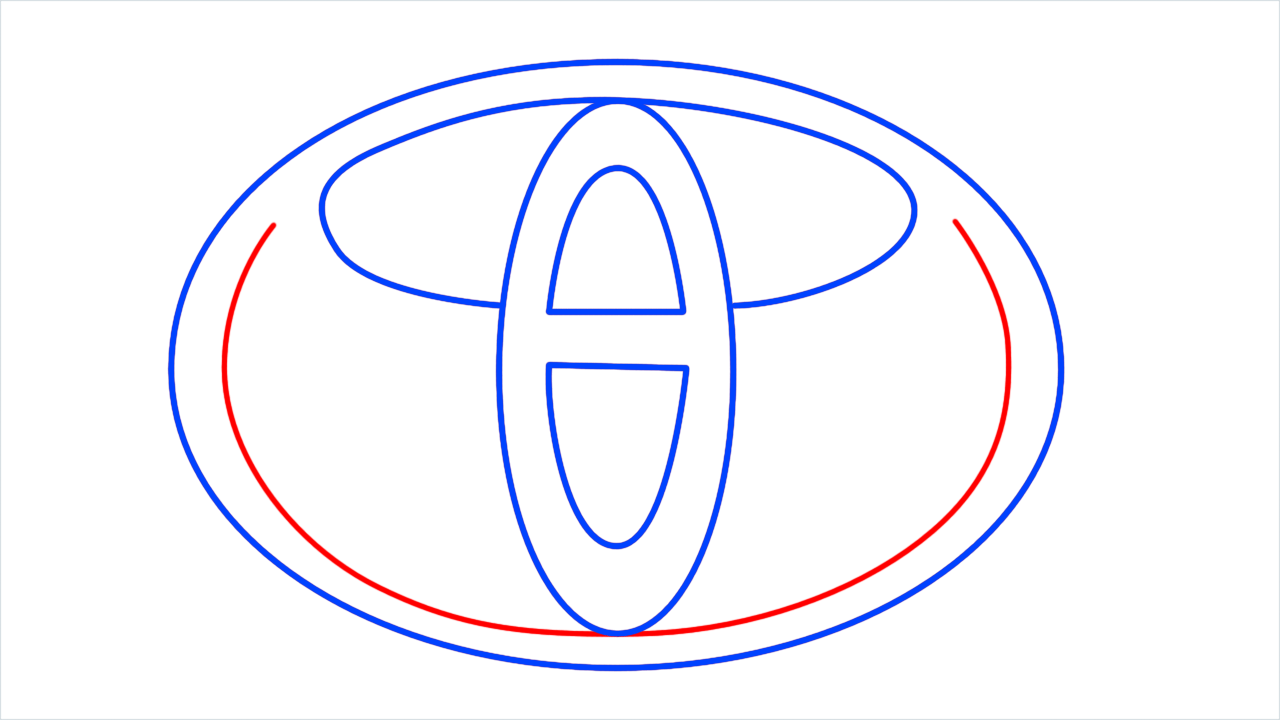 How to draw Toyota Logo step (5)