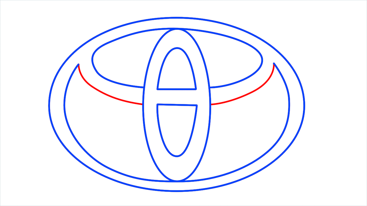 How to draw Toyota Logo step (6)