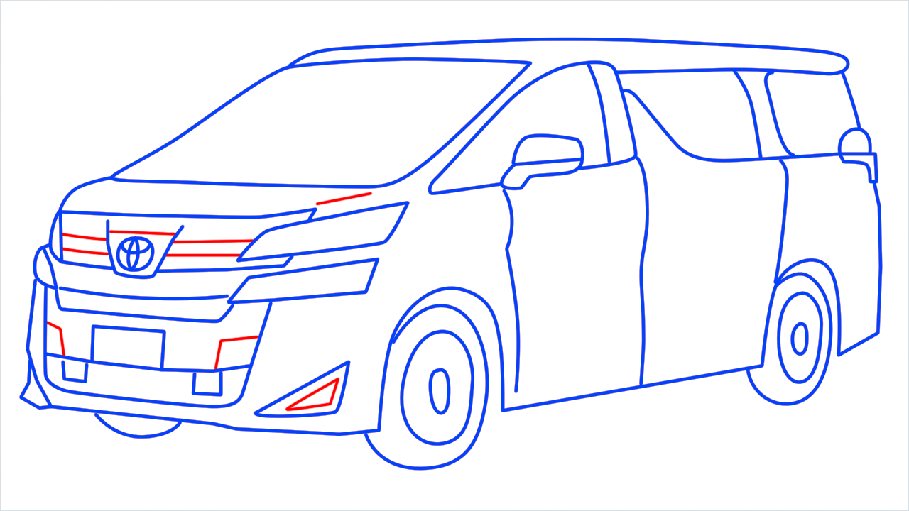 How to draw Toyota Vellfire step (15)