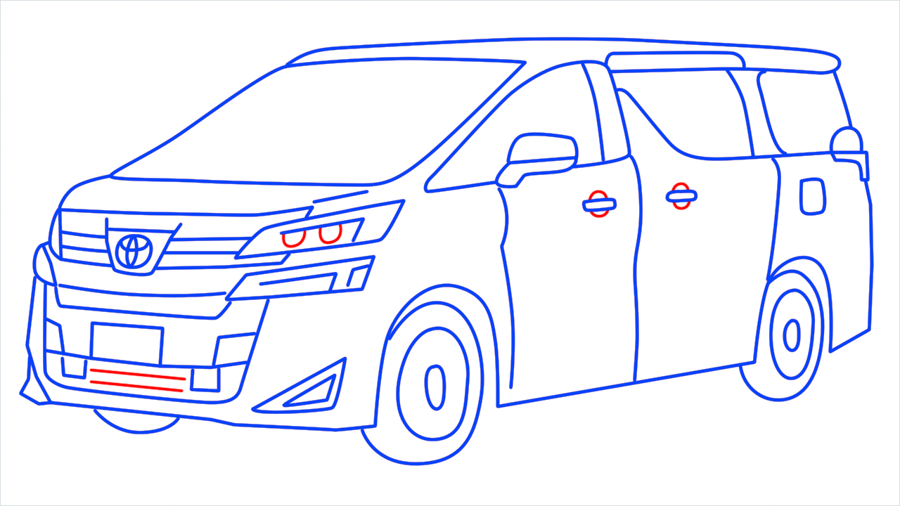 How to draw Toyota Vellfire step (17)