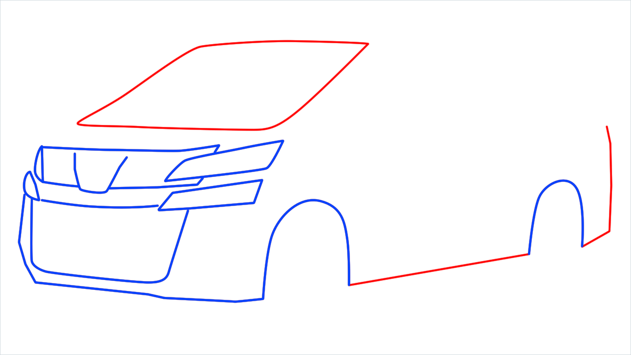 How to draw Toyota Vellfire step (6)