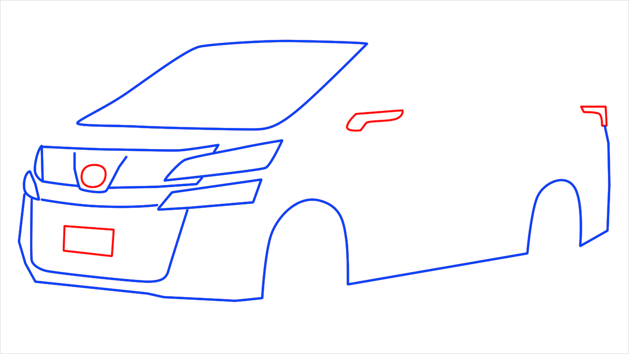 How to draw Toyota Vellfire step (7)