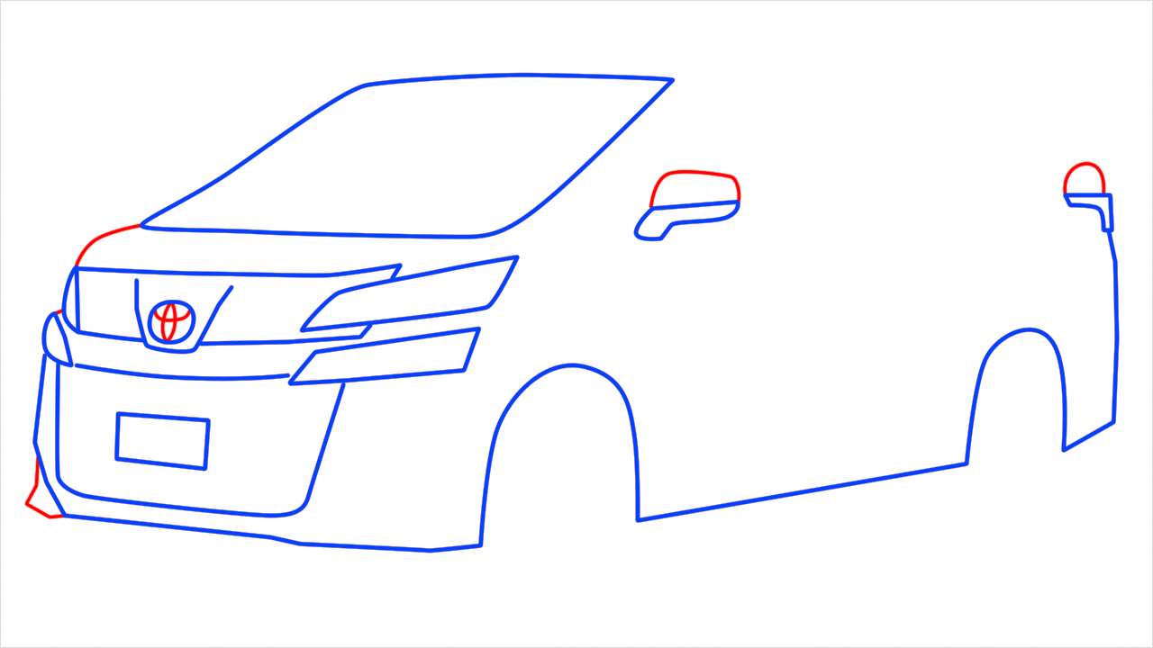 How to draw Toyota Vellfire step (8)