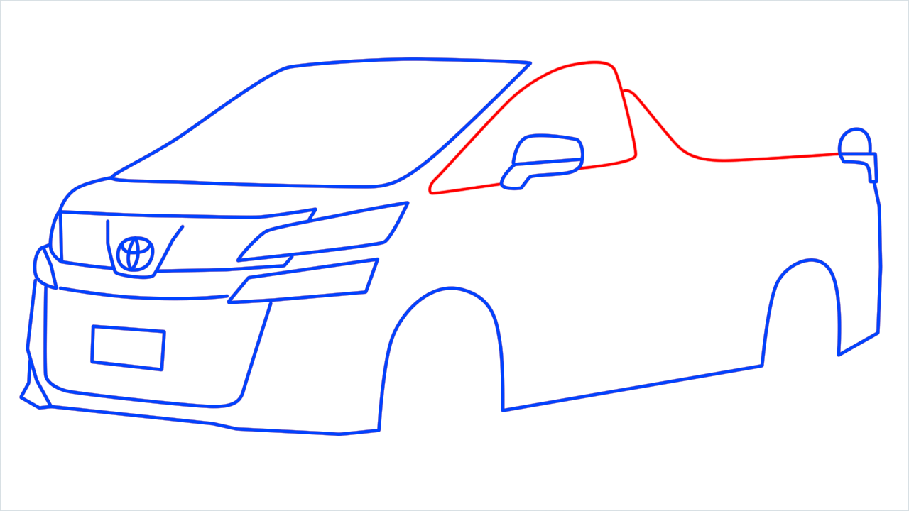 How to draw Toyota Vellfire step (9)