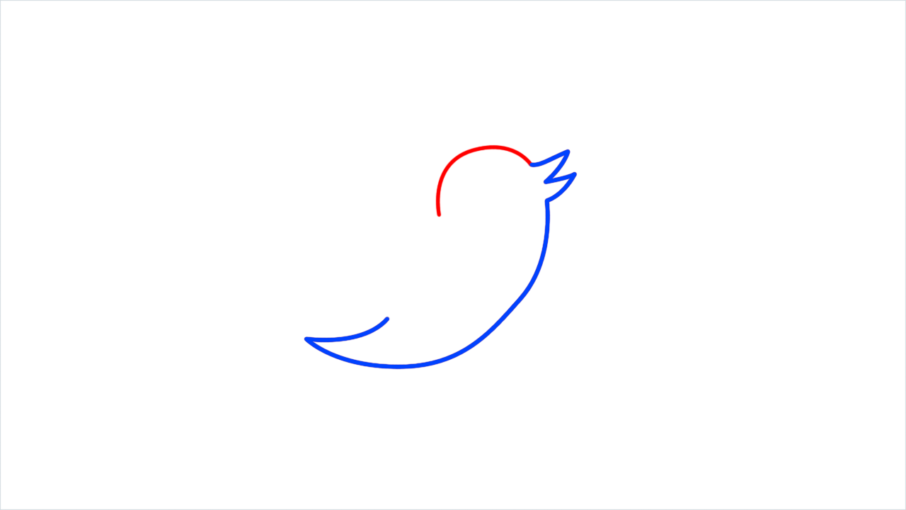 How to draw Twitter step (4)