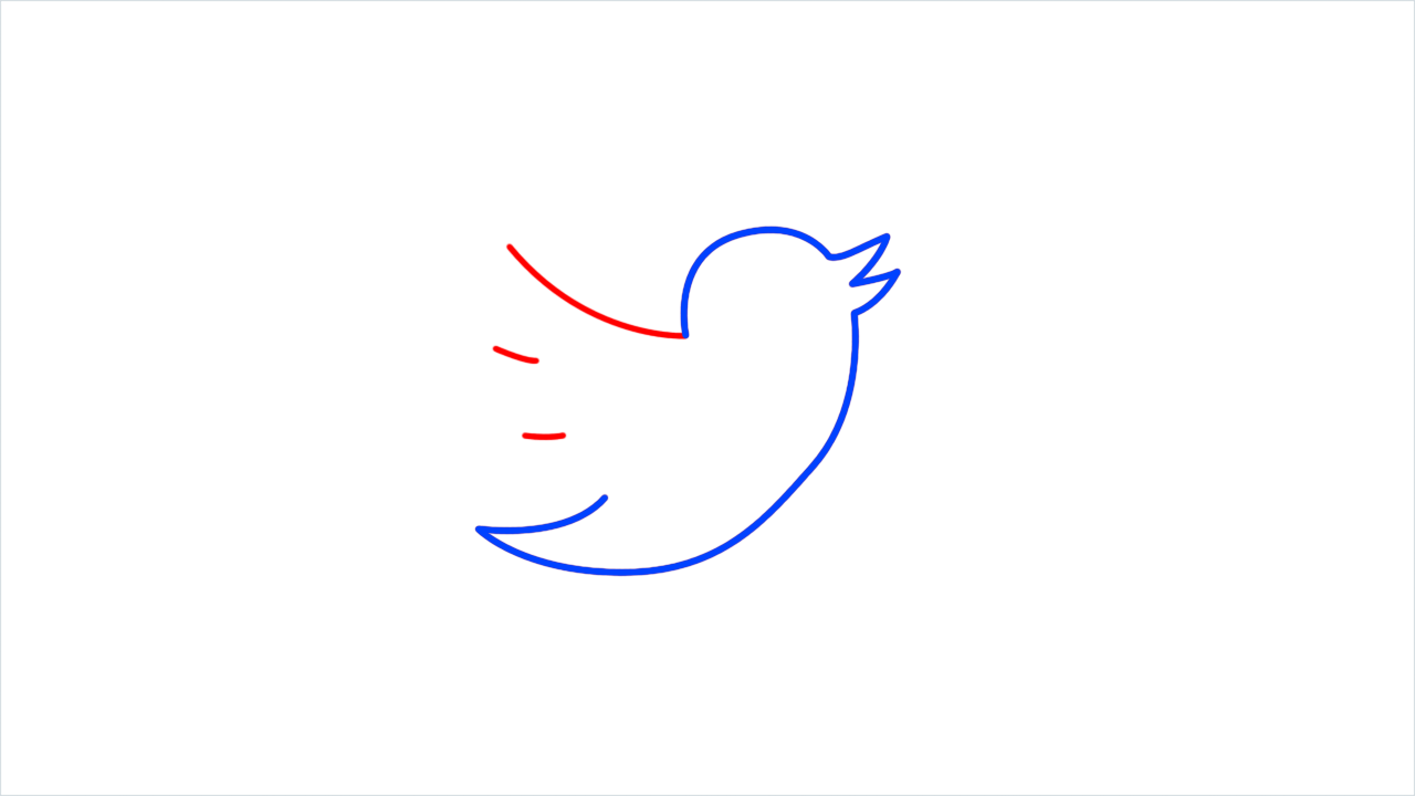 How to draw Twitter step (5)