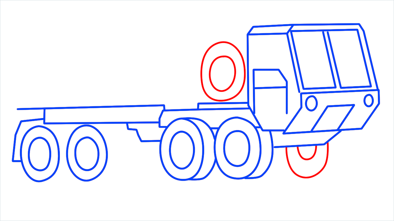 How to draw US army truck step (11)