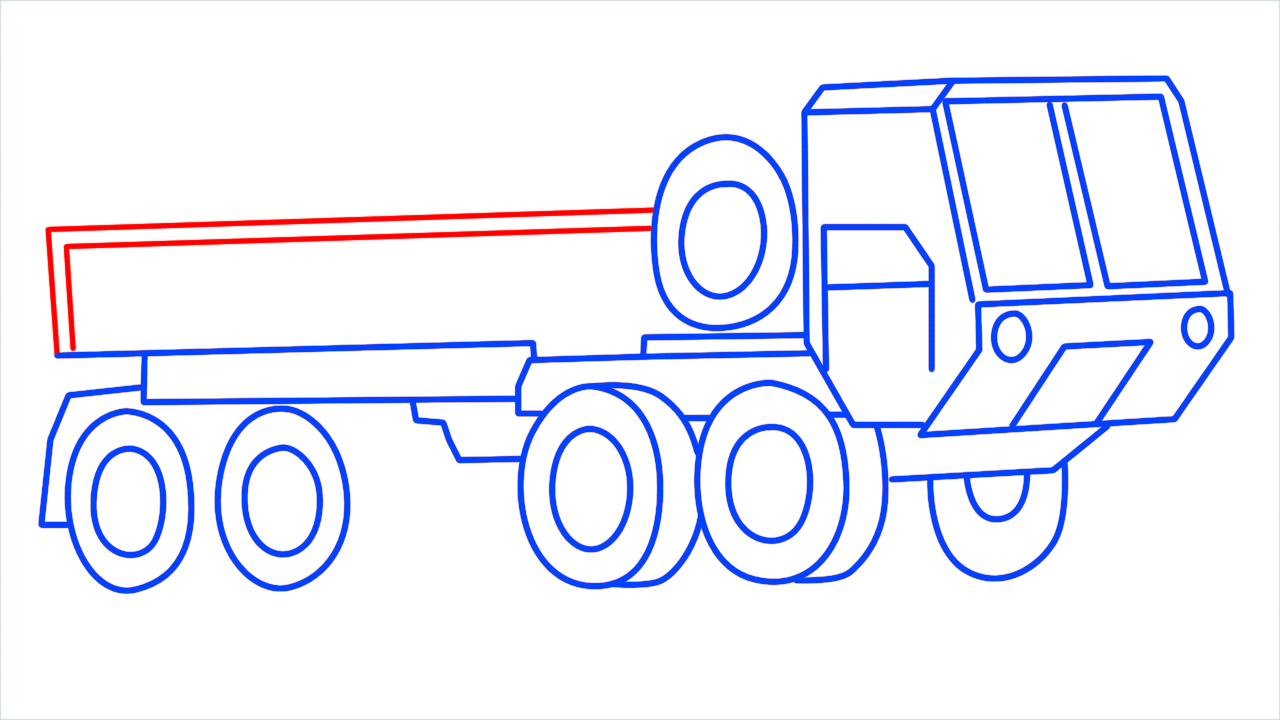 How to draw US army truck step (12)