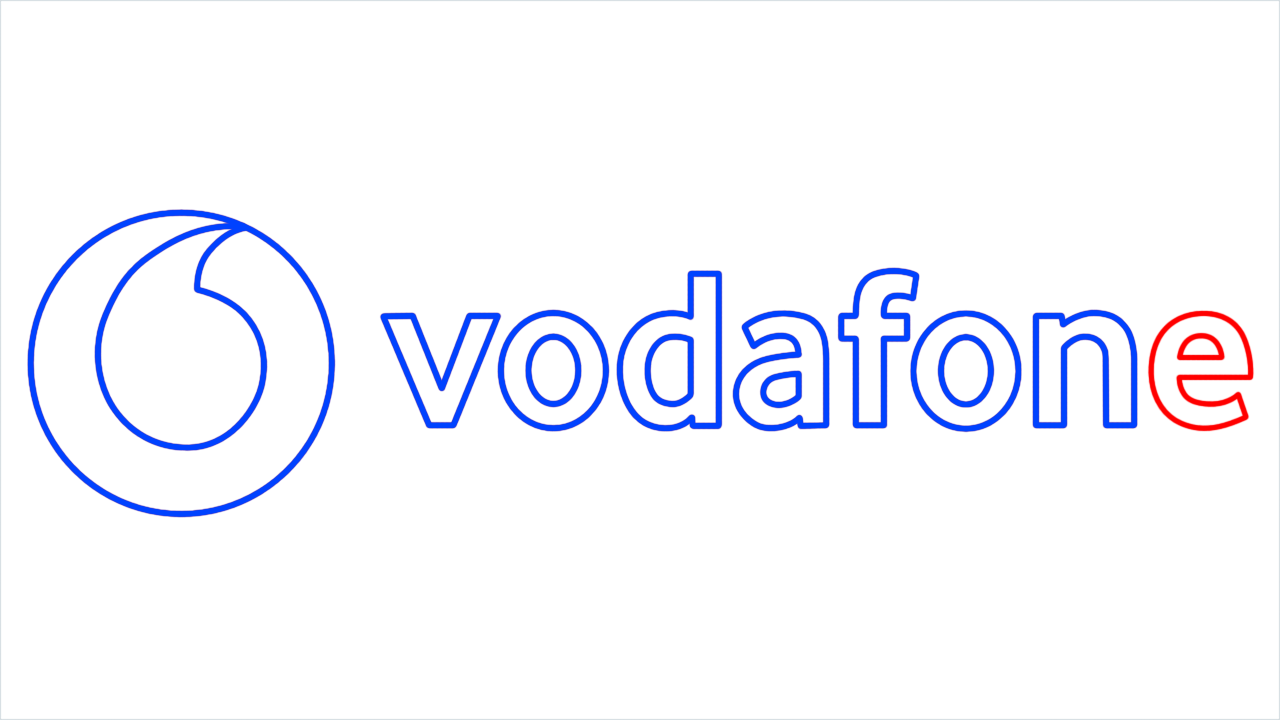 How to draw Vodafone Logo step (10)