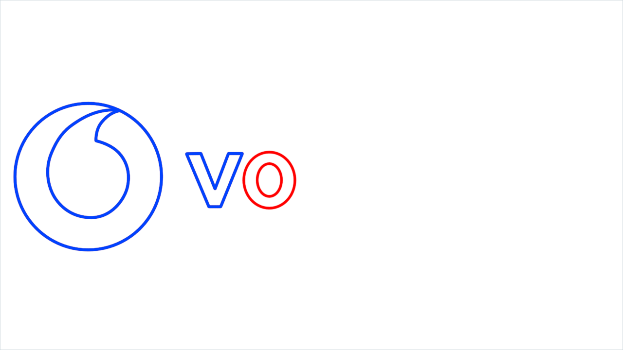 How to draw Vodafone Logo step (4)