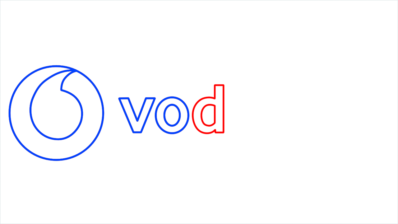 How to draw Vodafone Logo step (5)
