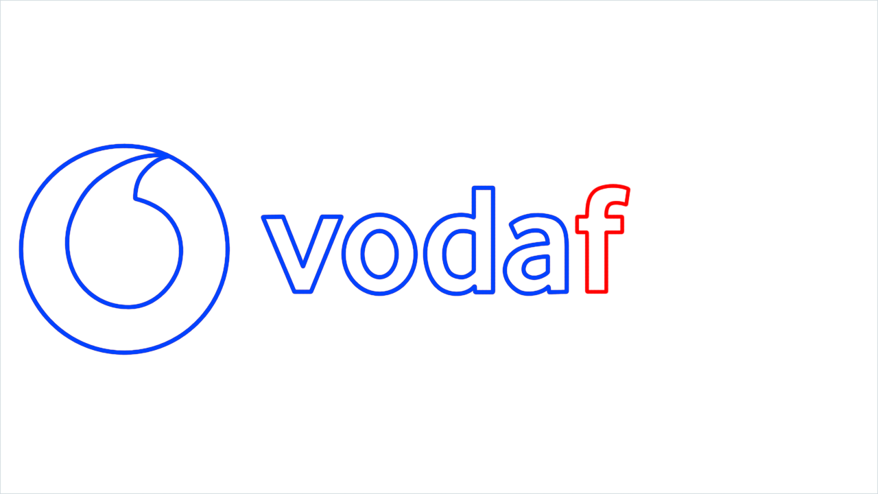 How to draw Vodafone Logo step (7)