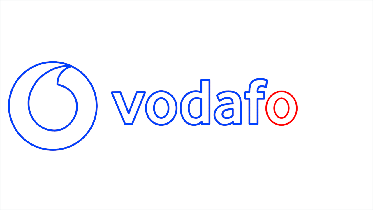How to draw Vodafone Logo step (8)
