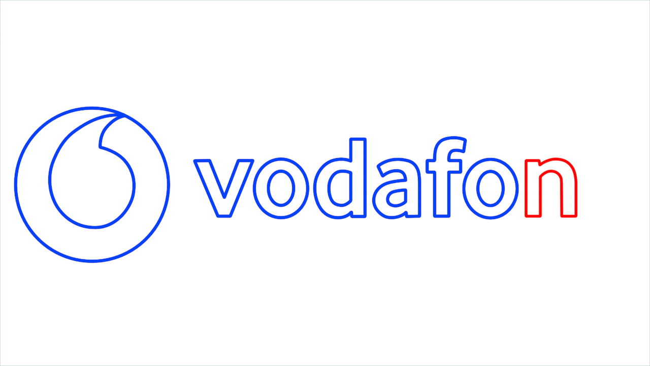 How to draw Vodafone Logo step (9)