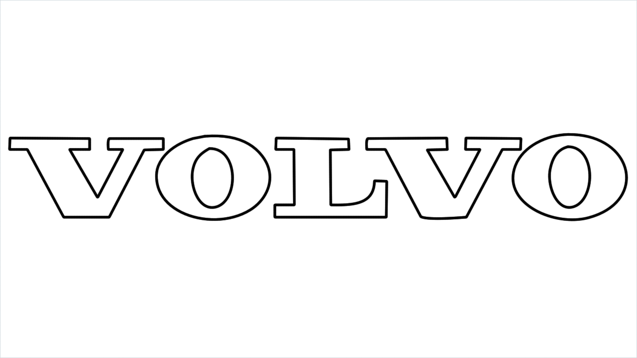 How to draw Volvo Logo step by step for beginners