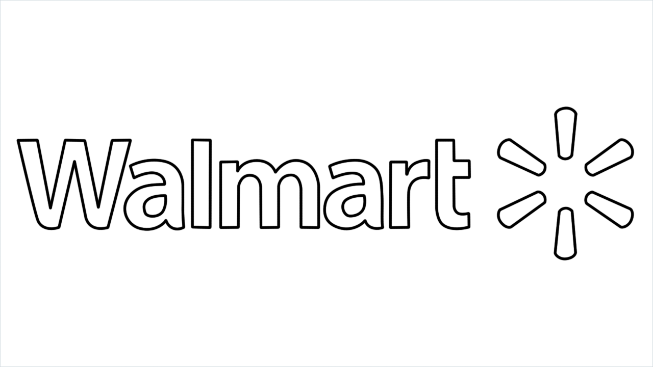 How to draw Walmart Logo step by step for beginners