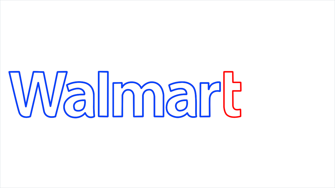 How to draw Walmart step (7)