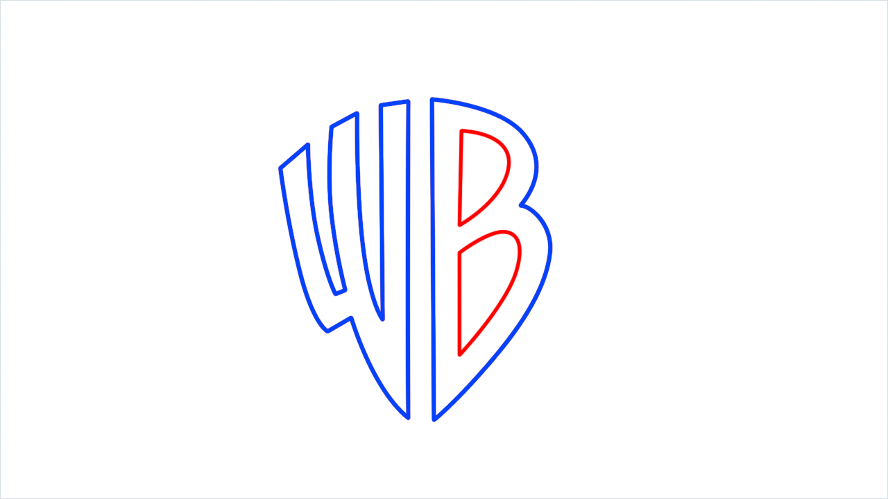 How to draw Warner Bros Logo step (5)