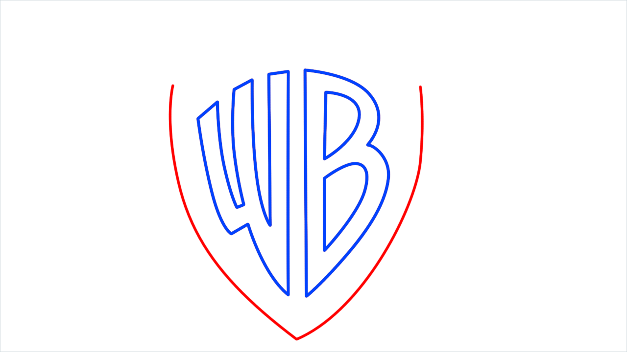 How to draw Warner Bros Logo step (6)