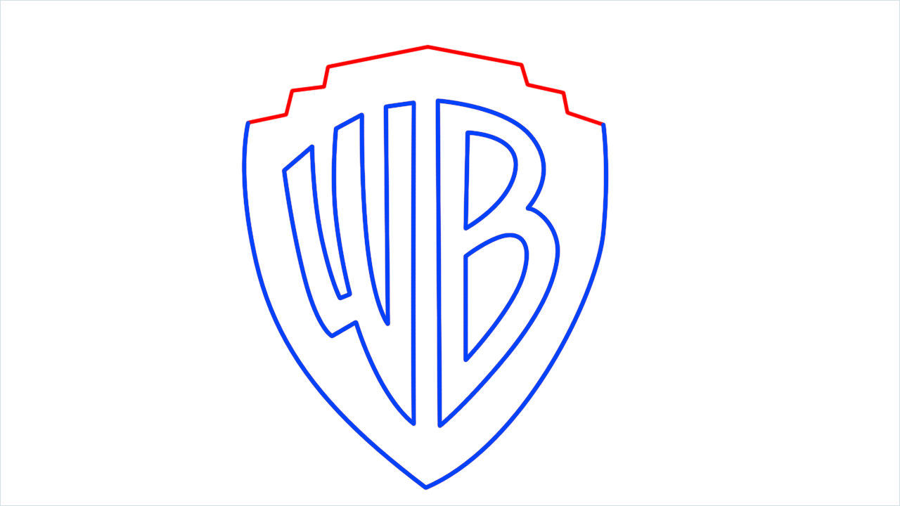 How to draw Warner Bros Logo step (7)
