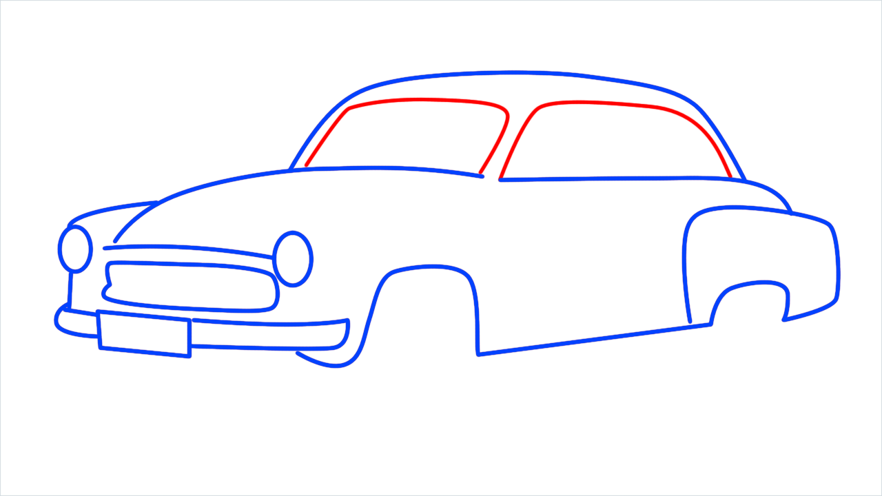 How to draw Wartburg 311 step (10)