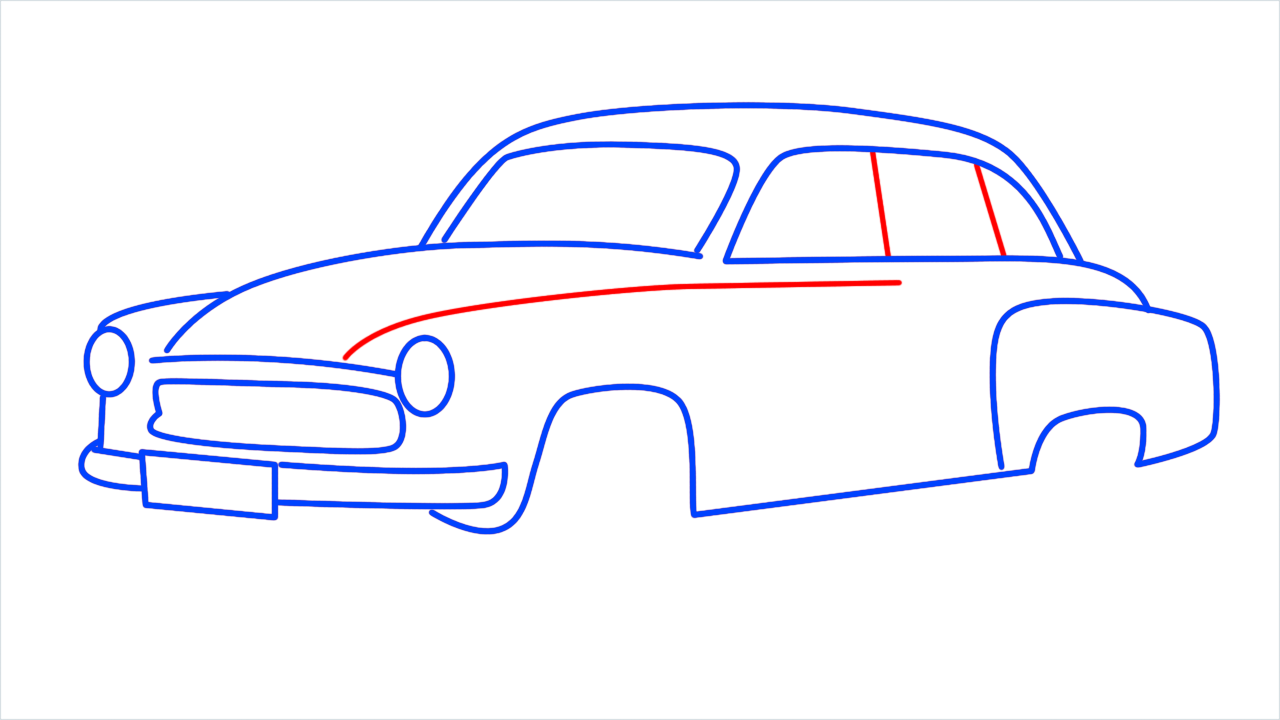 How to draw Wartburg 311 step (11)