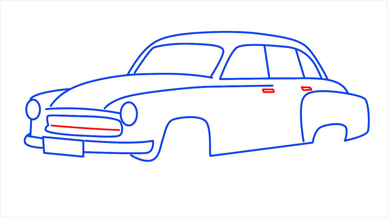 How to draw Wartburg 311 step (12)