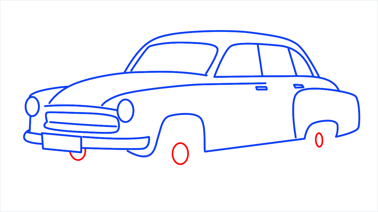 How to draw Wartburg 311 step (13)