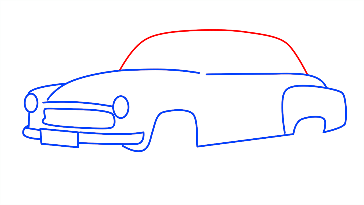 How to draw Wartburg 311 step (9)