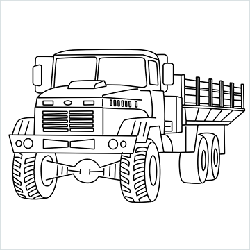 Kraz army truck drawing
