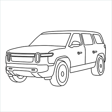 Rivian R1S car drawing