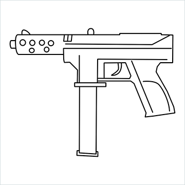 Tec 9 gun drawing