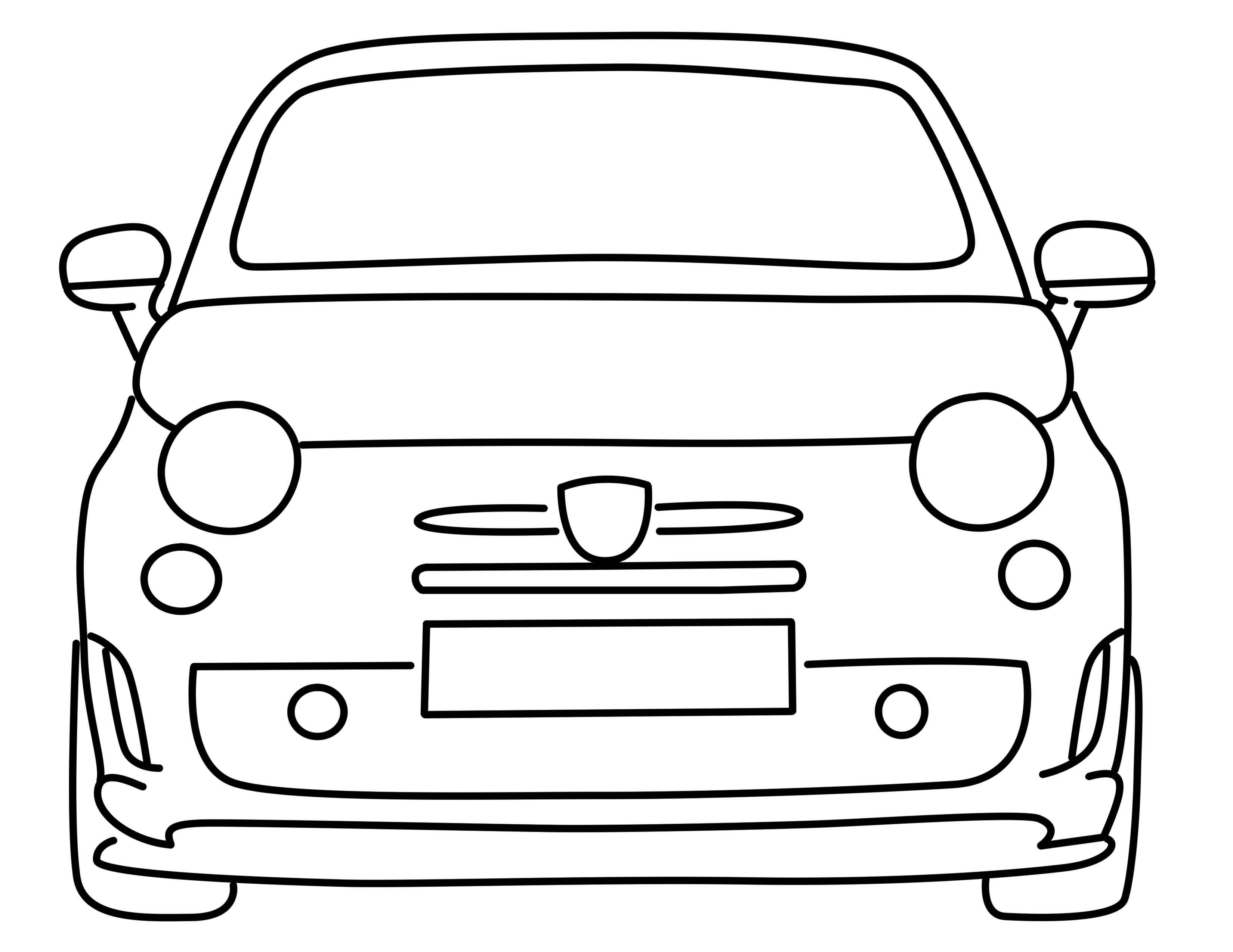 Abarth 500 Car Draw from front coloring page