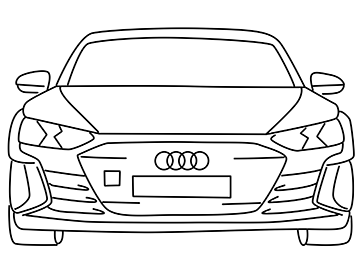draw Audi RS e-tron GT front coloring page
