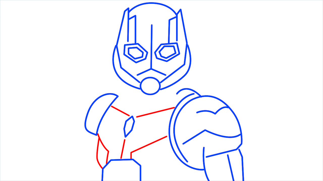 How to draw Ant Man step (10)