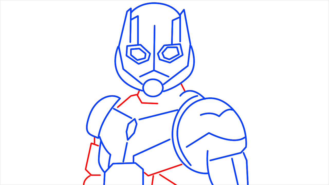 How to draw Ant Man step (11)