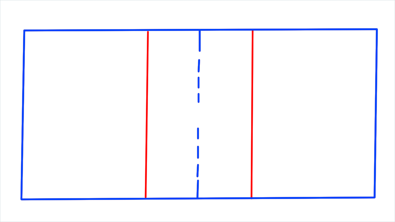 How to draw Badminton court step (4)
