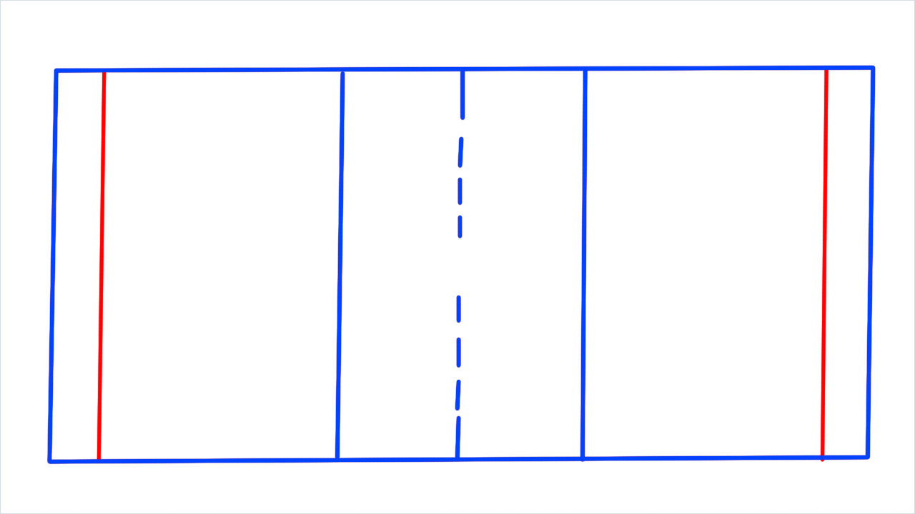 How to draw Badminton court step (5)
