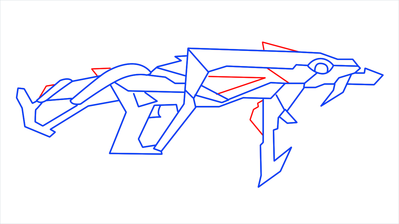 How to draw Cobra gun step (10)