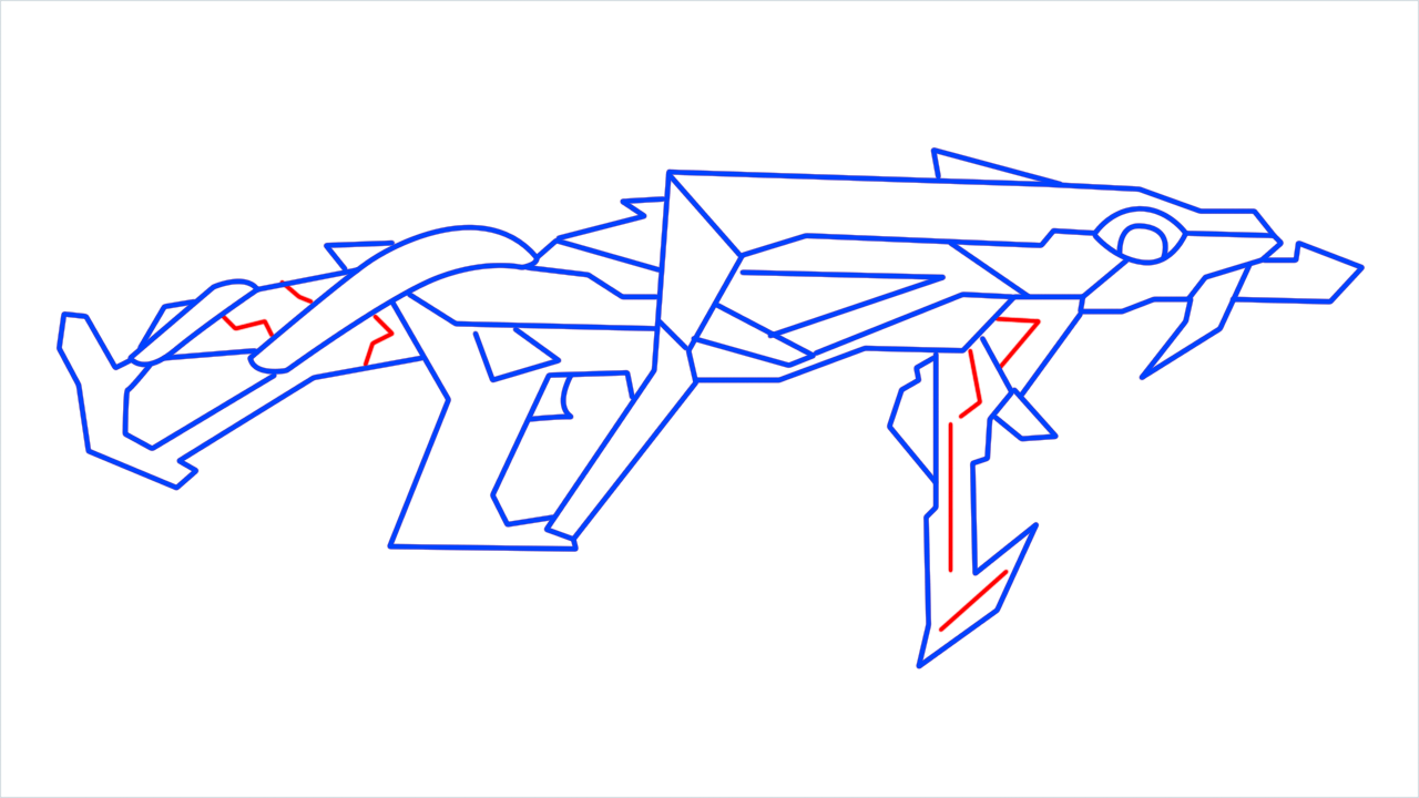 How to draw Cobra gun step (11)