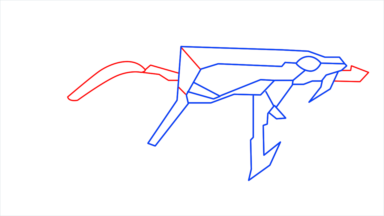 How to draw Cobra gun step (6)